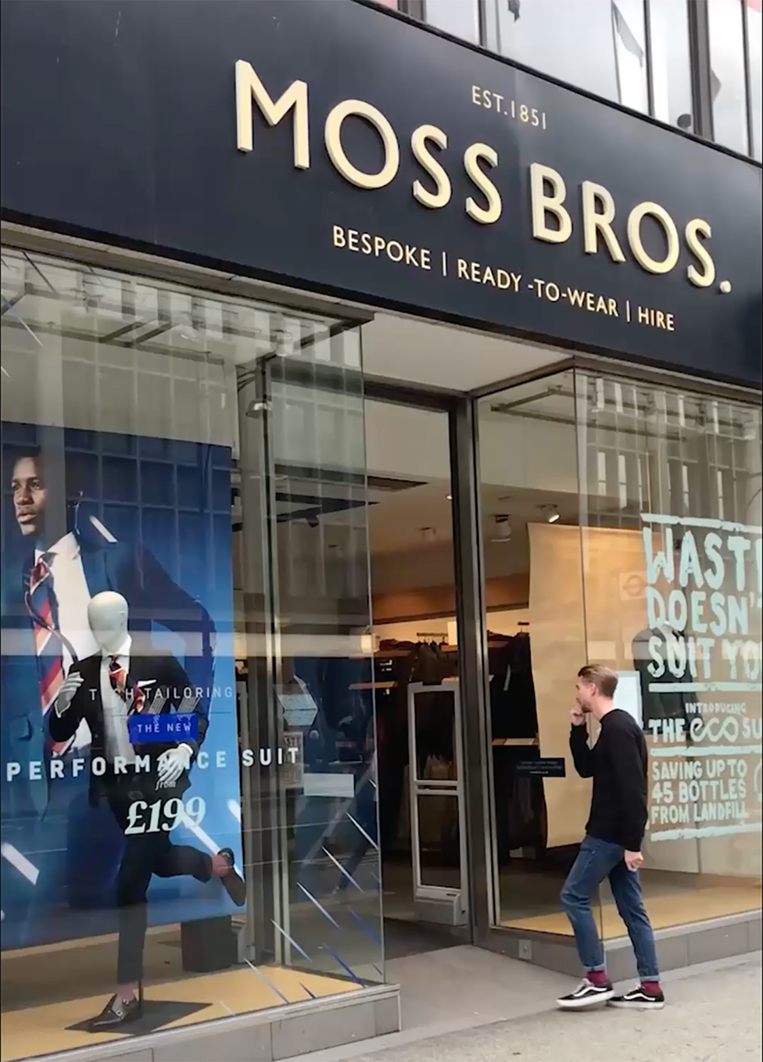 moss bros tailoring cost